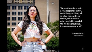 Dallas, TX resident Jessica Zavas on abortion rights as she attends a protest