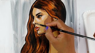 Acrylic Painting for beginners | Red Haired Woman | Josie