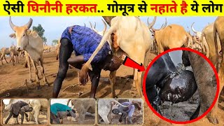 गोमूत्र से नहाते हैं मुंडारी जनजाति के लोग | Mundari tribe showers with cow urine - south sudan