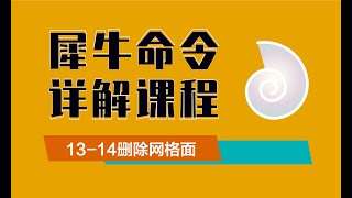 Rhino 犀牛命令工具操作详解课程13-14删除网格面