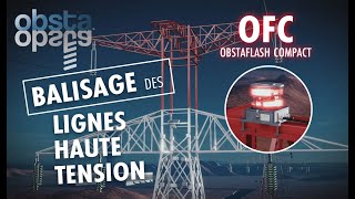 OBSTA : Balisage pour ligne haute tension (pylône peint rouge et blanc)