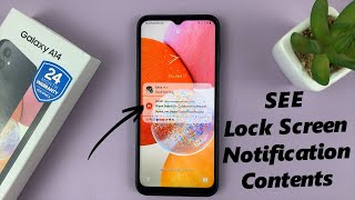 How To See Notification Contents On Lock Screen Of Samsung Galaxy A14