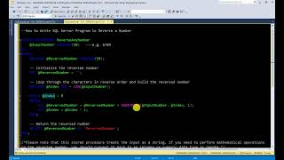 How to Write SQL Server Program to Reverse a Number