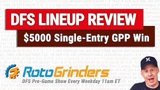 NBA DFS Review - Single Entry GPP Lineup Construction ($5000 Win)