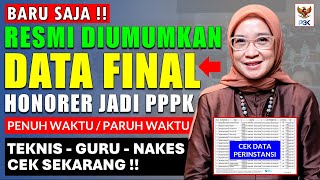 🔴RESMI DIUMUMKAN DATA FINAL HONORER JADI PPPK 2024 PENUH WAKTU DAN PARUH WAKTU