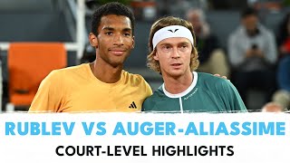 Andrey Rublev vs Felix Auger-Aliassime Court-Level Highlights | Madrid 2024