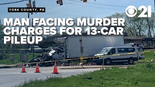 Murder charges filed in 13-car pileup; officials hold live press conference