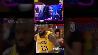 Lakers Fan Reacts To LeBron James dunks on Jamal Murray #shorts