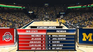 Ohio State vs Michigan - College Basketball Simulation Preseason Highlights