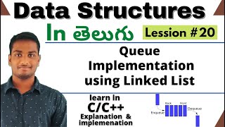 Queue using Linkedlist in Telugu | Data Structures using c/c++