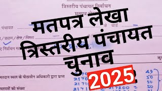 मतपत्र लेखा किस प्रकार भरें | त्रिस्तरीय पंचायत चुनाव 2025 | Panchayat Election 2025