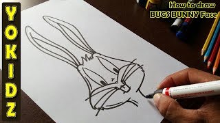 Draw BUGS BUNNY Face - How to Draw (In 5 Minutes)