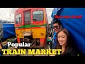 UNUSUAL TRAIN run through market-Maeklong Railway Market(Talad Rom Hub). Must see in Thailand