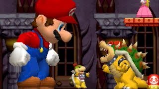 New Super Mario Bros DS - All Castle Bosses with Giant Mario