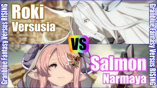 [GBVSR] (4K) Granblue Fantasy Versus Rising Rank match  Roki (Versusia) vs Salmon (Narmaya)