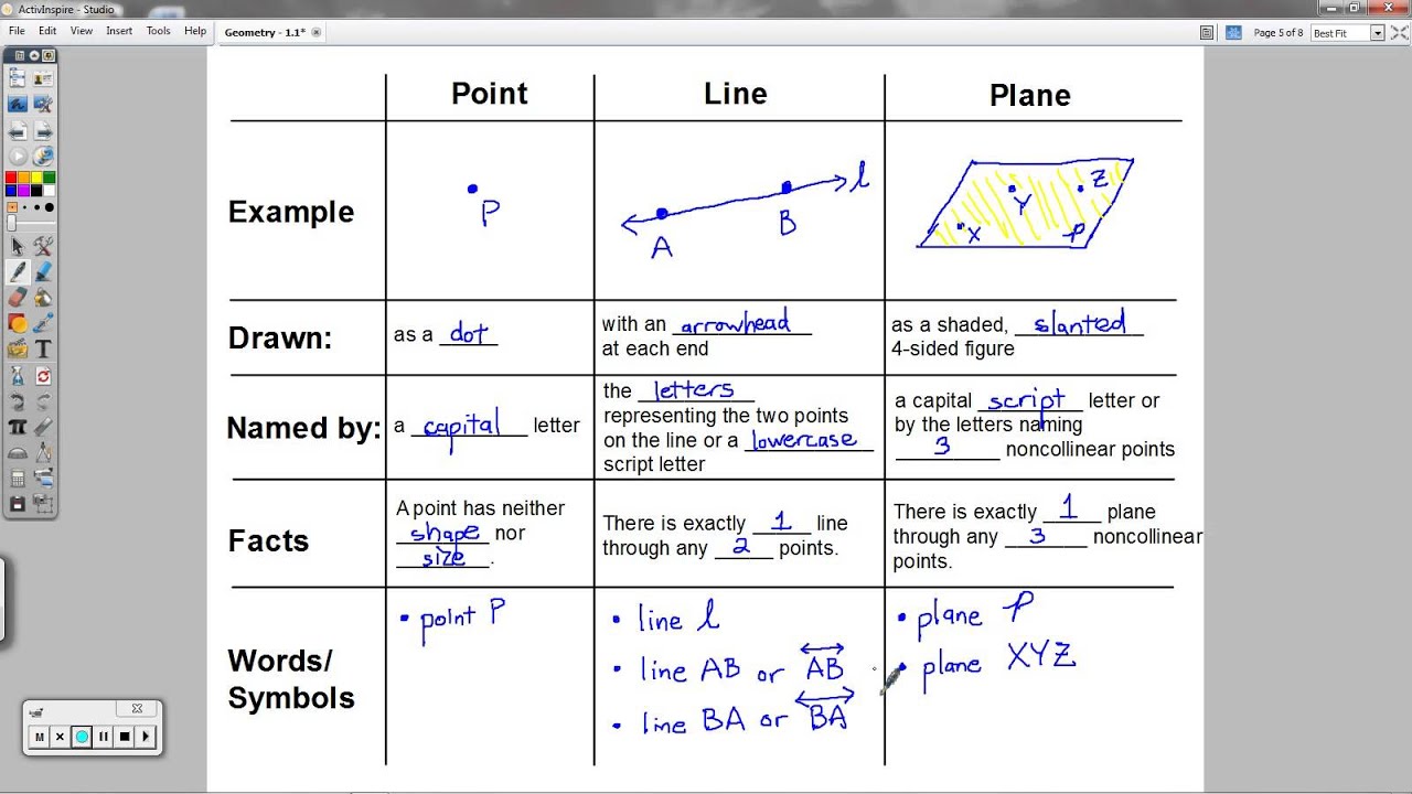 Geometry - 1.1 - Points, Lines, And Planes - YouTube