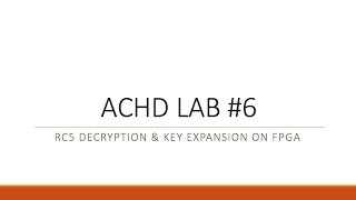 Key Expansion and RC5 Decryption on FPGA