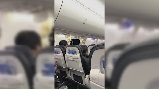 Alaska Airlines plane window pops off during flight leaving hole in its side