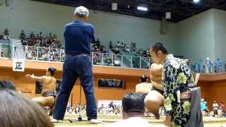 相撲を学ぼう！大山親方、相撲講座に登場（平成26年千歳巡業）（Grand Sumo Tour in Chitose 2014 Summer)