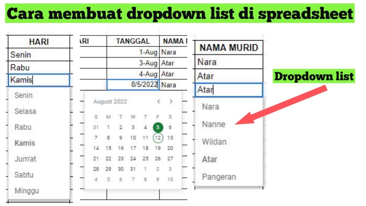 Cara Membuat Dropdown List Di Spreadsheet - YouTube