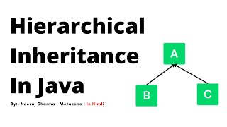 Hierarchical Inheritance in java | What is Hierarchical Inheritance in java? In Hindi