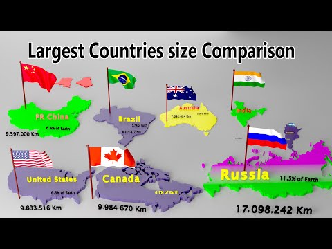 Which country has the largest land mass after Russia?