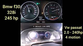 Bmw f30 328i vs Passat 4 motion 240 hp