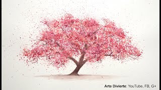 Cómo pintar un cerezo con acuarela - Como pintar un árbol