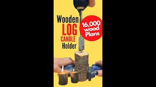 Make Rustic Wooden Log Candle Holder I DIY Christmas Candles Ideas #Shorts #Shortsfeed