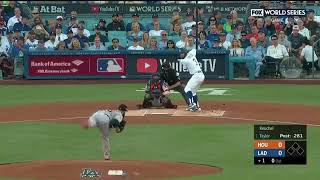 CHRIS TAYLOR HOME RUN ON FIRST PITCH WORLD SERIES GAME 1 Astros vs Dodgers