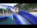 せんももアスレチックで遊ぶ２ 滑り台 senmomo slide down playground slide