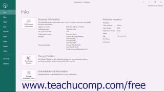 Publisher 2016 Tutorial The Publisher Environment Microsoft Training