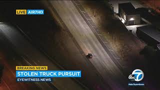 Authorities pursue a stolen pickup truck through the Santa Clarita Valley  | ABC7