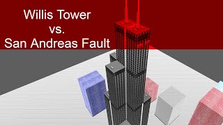 108 floors Skyscraper vs. San Andreas Fault (3D LEGO collapse simulation)