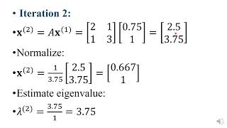 Power method for eigenvalues and eigenvecter | power method example