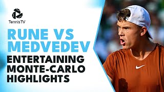 ENTERTAINING Holger Rune vs Daniil Medvedev Highlights | Monte Carlo 2023