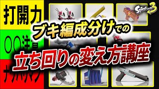 なんとなくやっていると負けます。武器編成分けでの立ち回りの変え方を解説！【スプラトゥーン3】【初心者必見】