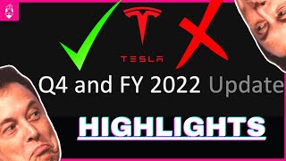 8 HIGHLIGHTS ✅ y 3 Puntos de ATENCIÓN ❌ de los RESULTADOS de TESLA 2022