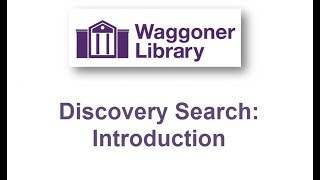 Old.Discovery Search: Introduction