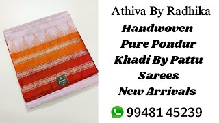 Handwoven Pure Pondur Khadi By Pattu Sarees #pondurukhadi #khadi #khadipattu #gapborders #khadisaree