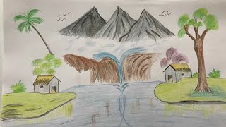 How To Draw A Village Scenery : How To Draw
