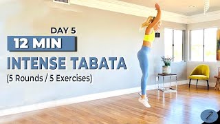 DAY 5 - INTENSE TABATA WORKOUT | 5 rounds - 5 exercises | Fit At Home Challenge