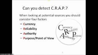 Can you detect C.R.A.P.? Evaluating Websites Tutorial