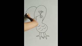 How to draw peacock drawing easy #short