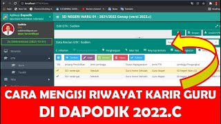 CARA MENGISI RIWAYAT KARIR GURU DI DAPODIK 2022.C SEMESTER GENAP