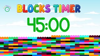 45 Minute Timer for Kids Classroom | Blocks Visual Timer 🧱