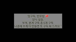 맞구독, 반모방 양식설참 ♥️ 부계, 본계 합쳐서 6개구독 ! 부계 더 만들면 더 해드림