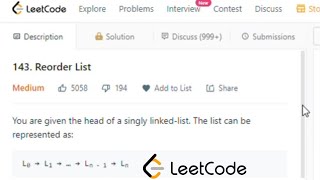 Reorder List | leetcode 143 | Reorder List Java Solution | Reorder List - JAVA | CoderNight