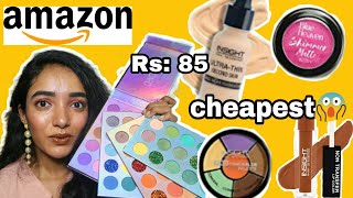 ഇത്രയും വിലകുറവിലോ😱| trying cheapest makeup from amazon starting rs: 85| all under 200 #amazon