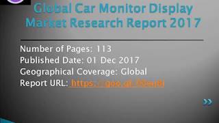 Car Monitor Display Market - Analysis, Size and Forecast